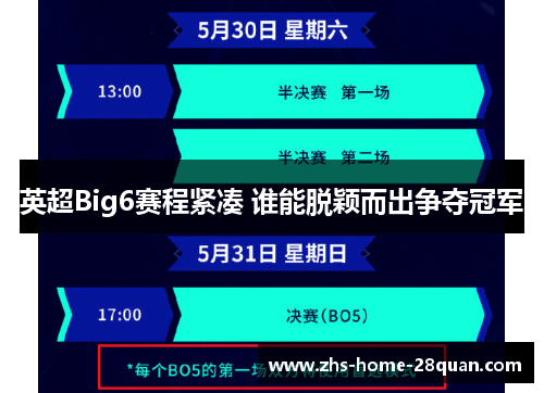 英超Big6赛程紧凑 谁能脱颖而出争夺冠军